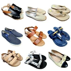 Bulk Women’s Flats and Sandals Shoe Lot  Of 9 Name Brand Wholesale Reseller ROI